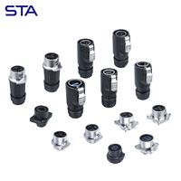 Conector de Fibra Óptica Impermeable SL24, Conexión Rápida, Metálico, LC, Monomodo, Doble Núcleo, Cable de Comunicación IP67, Conector Hembra Cuadrado