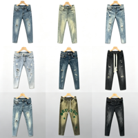 Jean Jogger Homme Bleu Denim Tendance Longueur Standard Grande Taille (29-38) Modèle WQK003 à 5,5 Dollars – Nouveau