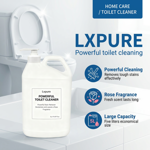 Nettoyant WC Lxpure OEM 5L Liquide Puissant Détachant avec Parfum Rose et Distributeur à Pompe pour Nettoyage en Profondeur <span class=keywords><strong>de</strong></span> la Salle <span class=keywords><strong>de</strong></span> Bain - Product Image 2
