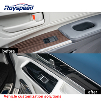 Écran de contrôle central de luxe en aluminium et cuir pour l'amélioration de l'intérieur automobile, accessoires de voiture pour Sienna/Granvia 2021-2024 (Facile à installer)