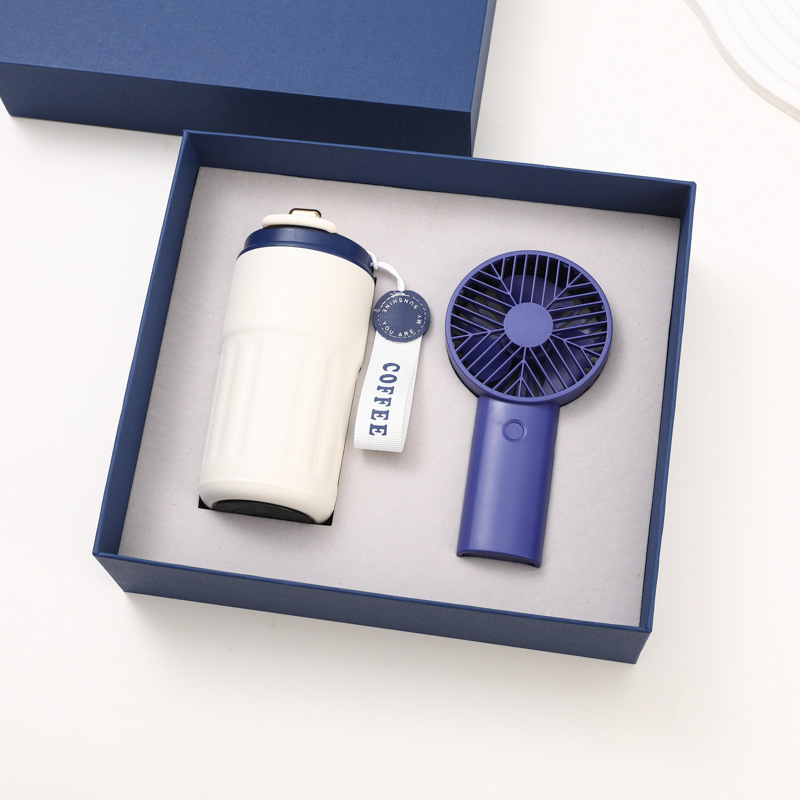 Coffee cup + small fan blue