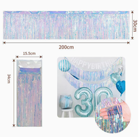 Guirlande de Soie Dorée Scintillante Colorée 30x300cm pour Décoration de Scène Mariage Anniversaire Fête Festival avec Pompons et Fleurs Décoratives