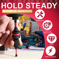 Adaptador de Broca Geinxurn Cuadrado Hexagonal 1/4 3/8 1/2 S2 de Grado Industrial Negro+Rojo, Conversión Rápida y Fácil para Taladro de Impacto