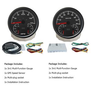 110 Mét GPS Speedometer <span class=keywords><strong>tachometer</strong></span> Set New LED thép không gỉ 0-120 KMH 0-8000rpm 12V cho xe tải mức nhiên liệu dầu áp lực nước - Product Image 5