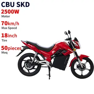 CKD SKD 18 pulgadas neumático grande motocicleta eléctrica calle legal 2500W 70 km/h velocidad China nueva motocicleta de carreras eléctrica