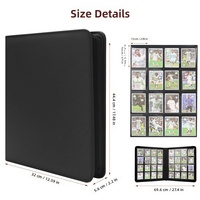En gros, Classeur de collection de cartes TCG et de cartes à collectionner de jeu, grande capacité, noir, avec fermeture éclair, en PU16, motif quadrillé Palace, à feuilles mobiles pour jeux de société