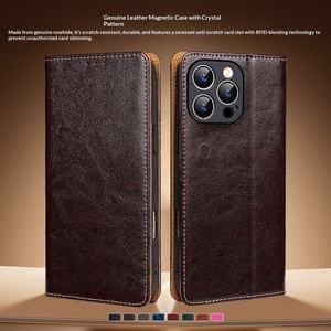 Étui portefeuille préféré en cuir véritable pour iPhone 17 avec support intégré et fentes pour cartes – Vente en gros - Product Image 6