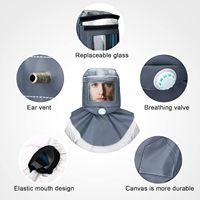Casque de sablage Futureshield NK-SH-11 respirant et réutilisable à 2 couches, anti-poussière/vent/coupures/égratignures, équipement de protection abrasif