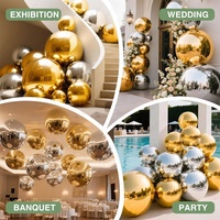 Boules irisées Ballon miroir gonflable PVC refléter bulle géante sphère décor de fête grand miroir gonflable brillant boule de noël