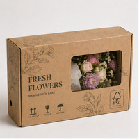 Boîte à fleurs en carton ondulé personnalisée de luxe avec logo, emballage cadeau, impression bronzée, boîtes rigides recyclables