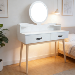 <span class=keywords><strong>Tocador</strong></span> Nórdico Moderno 2026 <span class=keywords><strong>con</strong></span> <span class=keywords><strong>Espejo</strong></span>, Panel de MDF Blanco, Características Ajustables, Escritorio de Maquillaje <span class=keywords><strong>con</strong></span> Cajones para Dormitorio - Product Image 4
