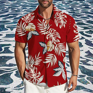 Usine source OEM ODM, <span class=keywords><strong>chemise</strong></span> hawaïenne tropicale <span class=keywords><strong>personnalisée</strong></span> par sublimation, logo imprimé intégral, respirante, <span class=keywords><strong>chemise</strong></span> décontractée de plage pour homme - Product Image 2