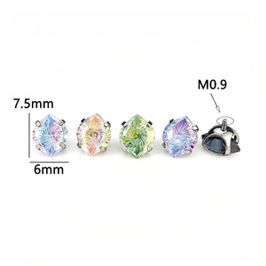 Boucles d'oreilles clous en alliage de titane G23, motif œil d'ange, sertissage griffe, bijoux fantaisie multicolores - Product Image 4