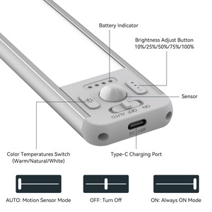 Strong Wolf LED Cabinet <b>Light</b> 12V USB Rechargeable Dimmable Warm White Human Body Sensor <b>Night</b> <b>Light</b> Surface Mounted - Product Image 3
