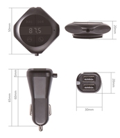 Émetteur FM Bluetooth portable Q7S pour voiture avec support ventouse, kit mains libres, double chargeur USB rapide, lecteur MP3 AUX, garantie 1 an
