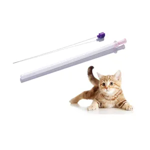 Catéter para gatos, Catéter urinario de 1,0mm y 1,3mm, 130mm, catéter para gatos desechables para hospitales de mascotas con estilete