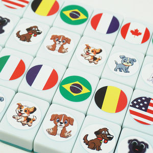 Autocollants personnalisés à motifs d'animaux, de drapeaux et de fruits, 30 mm, 40 mm, jeu d'évasion, tuiles de mahjong, 65 pièces, comprenant un jeu de mahjong vierge - Product Image 3