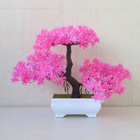 Mini bonsaï artificiel en plastique en forme de pin nuageux, plantes vertes artificielles en pot pour la décoration de salon, table, hôtel, jardin