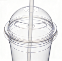 PET Wegwerp Recyclebare Ecologische Smoothiebekers met brede rietjesopening en koepeldeksels voor Boba-thee, dikke fruitsmoothies, groothandel