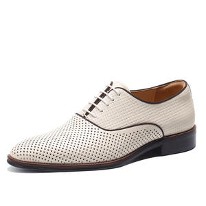 <b>Punched</b> Oxford-style men's <b>leather</b> shoes for business and casual wear. Made of genuine <b>leather</b>, with breathable soft <b>leather</b>. - Product Image 1