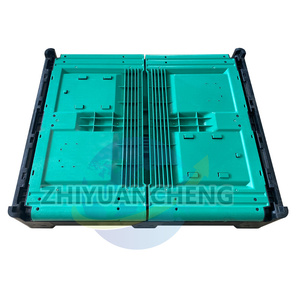 Industrie de stockage Recyclable robuste HDPE <span class=keywords><strong>grande</strong></span> <span class=keywords><strong>caisse</strong></span> de palette en plastique pliable empilable pour <span class=keywords><strong>pomme</strong></span>/oignon/tomate/mangue - Product Image 2
