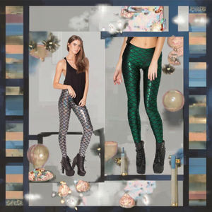 Leggings de Sirena Coloridos con Estampado Digital, Transpirables, de Cintura Alta, Casuales y a la Moda para Mujer - Product Image 3