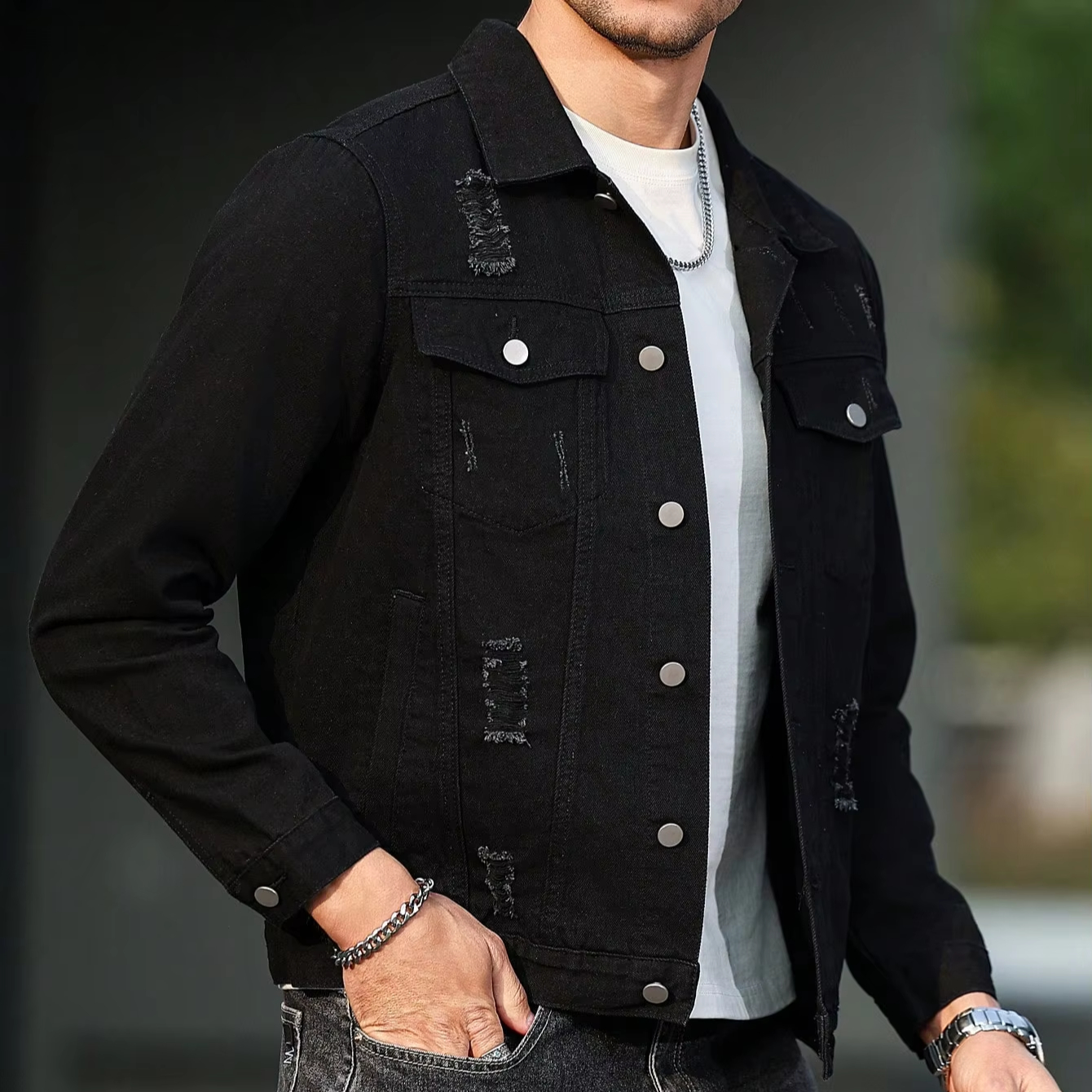 BELVET デニムジャケット BELVET Classic Rigid Denim Jacket L ブラック