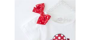 Vêtements pour enfants en gros, t-shirt décontracté à manches courtes imprimé de dessins animés avec nœud en coton pour filles, provenant d'un fournisseur chinois - Product Image 6