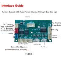 Module d'enceinte Bluetooth avec lumière RVB à changement de couleur, lumière bicolore, carte d'enceinte pour bouteille de vin avec télécommande