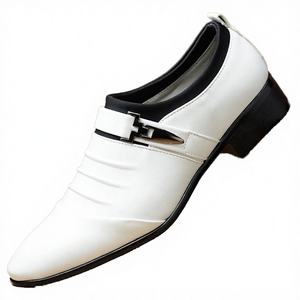 Chaussures habillées pour hommes en cuir PU patchwork blanc, respirantes, à bout fermé, quatre couleurs, pour mariage, printemps-été - Product Image 2