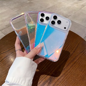 Coque In-Mold Décorative Scintillante pour <span class=keywords><strong>iPhone</strong></span> 17 Pro Max, Motif Étoilé Laser Bleu Antichoc, Ajustement Précis, Accessoire de Mode - Product Image 1