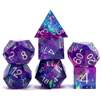 Ensemble de dés polyédriques en résine avec logo personnalisé, 7 dés à bords vifs, vente en gros en usine pour les jeux de rôle Dungeons and Dragons