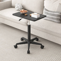 Bureau mobile pour ordinateur portable ADXIN, table d'appoint relevable et mobile, poste de travail compact sur roulettes pour la maison, la chambre et le bureau