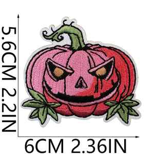 Parche termoadhesivo bordado en 3D con diseños de caja de regalo de Navidad rosa, calabaza, helado, calavera y lazo para decoración de ropa y bolsos - Product Image 4