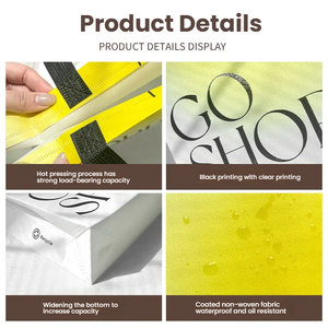 Usine de gros pas cher logo personnalisé non-tissé réutilisable épicerie fourre-tout sac à main dégradé style de vie sacs à vêtements - Product Image 6