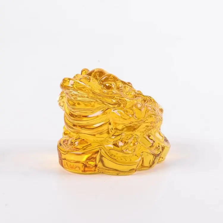 JinChan-sapo dorado de la suerte tallado de dinero, Rana para regalo de negocios, cristal amarillo, gran oferta