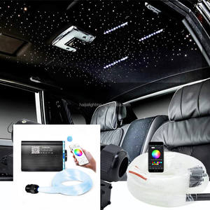 Kit d'éclairage à <span class=keywords><strong>fibre</strong></span> optique pour voiture 2 en 1 avec contrôle par application téléphonique, RGBWW, scintillement et étoiles filantes - Product Image 1