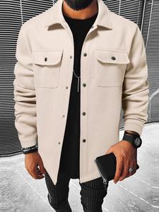 Veste pour homme en gros, prix de gros, automne-hiver, vente chaude, décontractée, couleur unie, col rabattu - Product Image 4