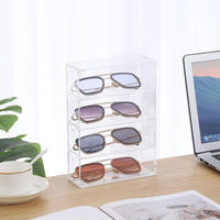 Boîte de présentation de lunettes en acrylique multicouche, support transparent pour lunettes de soleil, meuble de rangement pour lunettes de comptoir pour boutique d'optique
