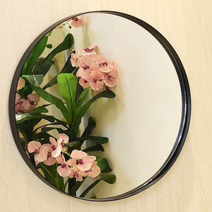 Prix usine hôtels de luxe projets salle de bain grand <span class=keywords><strong>miroir</strong></span> mural <span class=keywords><strong>rond</strong></span> avec cadre en alliage d'aluminium noir diamètre 60cm 80cm <span class=keywords><strong>100cm</strong></span> - Product Image 1