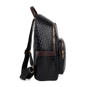 <span class=keywords><strong>New</strong></span> Chất lượng cao dệt Mô hình màu đen không thấm nước PU Ba lô cho nam giới và phụ nữ - Product Image 3