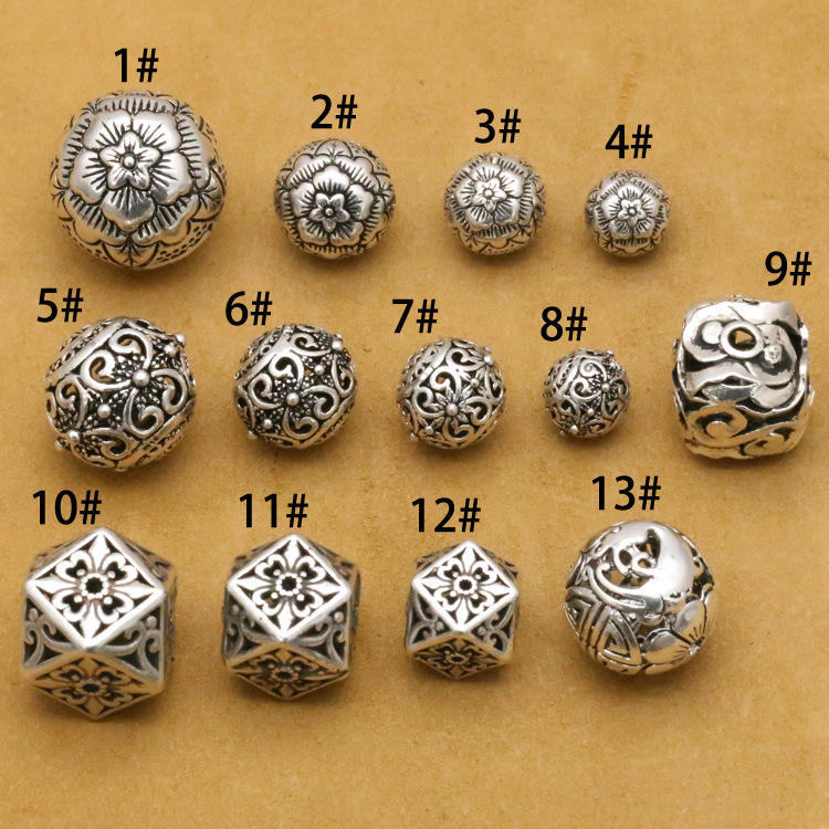Beads Thai Silver Wholesale HSTR03 Hill Tribe Silver 3-Sided Shiny