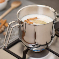 Casserole à lait en acier inoxydable 304 de qualité supérieure, prix d'usine, fond épais de 14 cm, triple épaisseur, polissage miroir