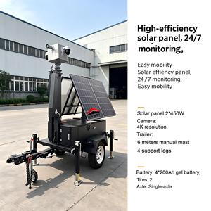 Remolque Solar Plegable con Cámara, Remolque de Seguridad Solar Móvil con CCTV Remoto 24/7, Rápido Retorno de la Inversión para <span class=keywords><strong>Alquiler</strong></span> en Construcción - Product Image 6