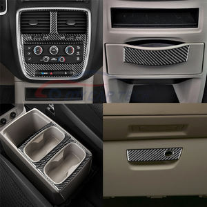 Para <span class=keywords><strong>Dodge</strong></span> <span class=keywords><strong>Grand</strong></span> <span class=keywords><strong>Caravan</strong></span> 2011-2020, Panel de Control central, Panel de ventilación, cambio de marchas, cubierta embellecedora de fibra de carbono - Product Image 6