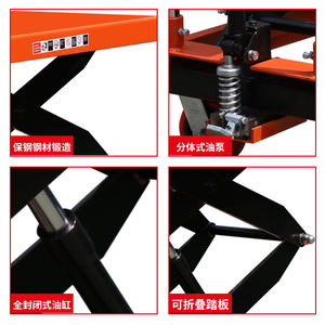 1 Ton Dubbele Tafel Mini Schaarlift Handmatige Schaarlift <span class=keywords><strong>Trolley</strong></span> Draagbare Lifter Ptd1000 Elektrische <span class=keywords><strong>Lift</strong></span> Platform - Product Image 6