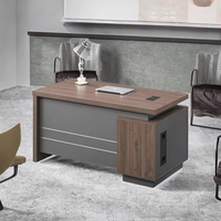 Pour le bureau de direction de luxe noir Ekintop Design moderne caractéristique extensible en bois de panneau pour le bureau du PDG