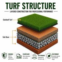 Gazon synthétique extérieur DF Sports, tapis de gazon artificiel, revêtement de sol, pelouse pour terrain de tennis, terrain de golf, terrain de gateball