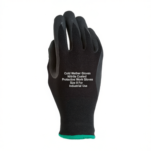 Ttake Cold Weather <b>Gloves</b> Nitrile Coated Protective Work <b>Gloves</b> Size 8 For Industrial Use - Product Image 2