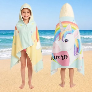 Asciugamano da Spiaggia con Cappuccio per Bambini <span class=keywords><strong>Verde</strong></span> <span class=keywords><strong>Menta</strong></span> - Asciugatura Rapida, Assorbente, Resistente alla Sabbia, per Nuoto - Product Image 3